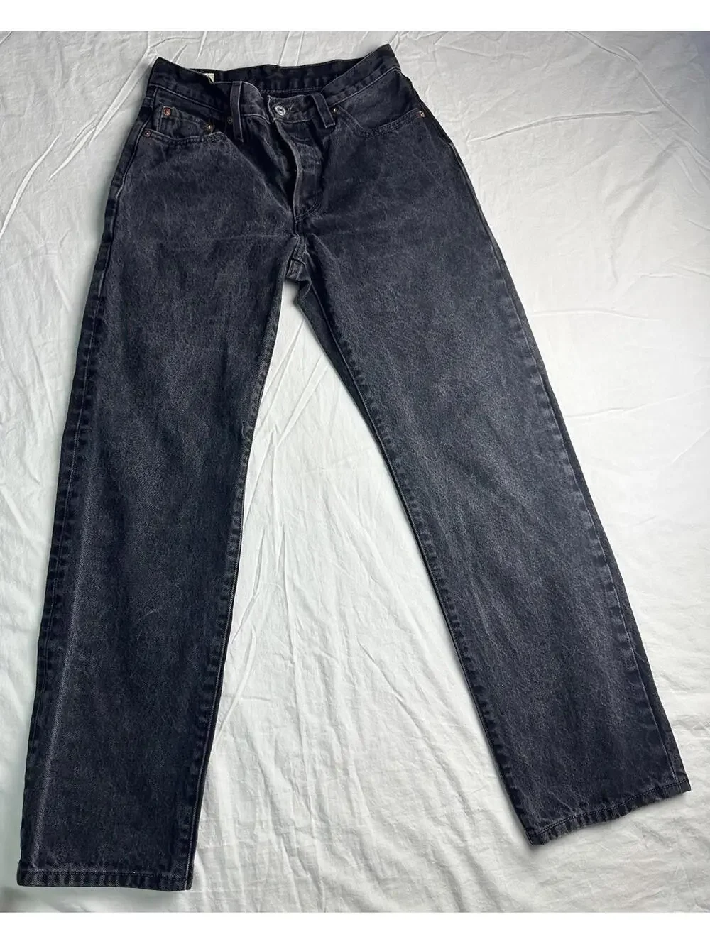 🖤⚡ Vintage 501 Levi’s Premium Black Wash Straight Jeans W25 L30 8861-25 ⚡🖤 - Picture 2 of 16